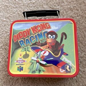 Vintage 90s Y2K Diddy Kong Racing Nintedo 64 N64 Rare Mini Metal Tin Lunch box